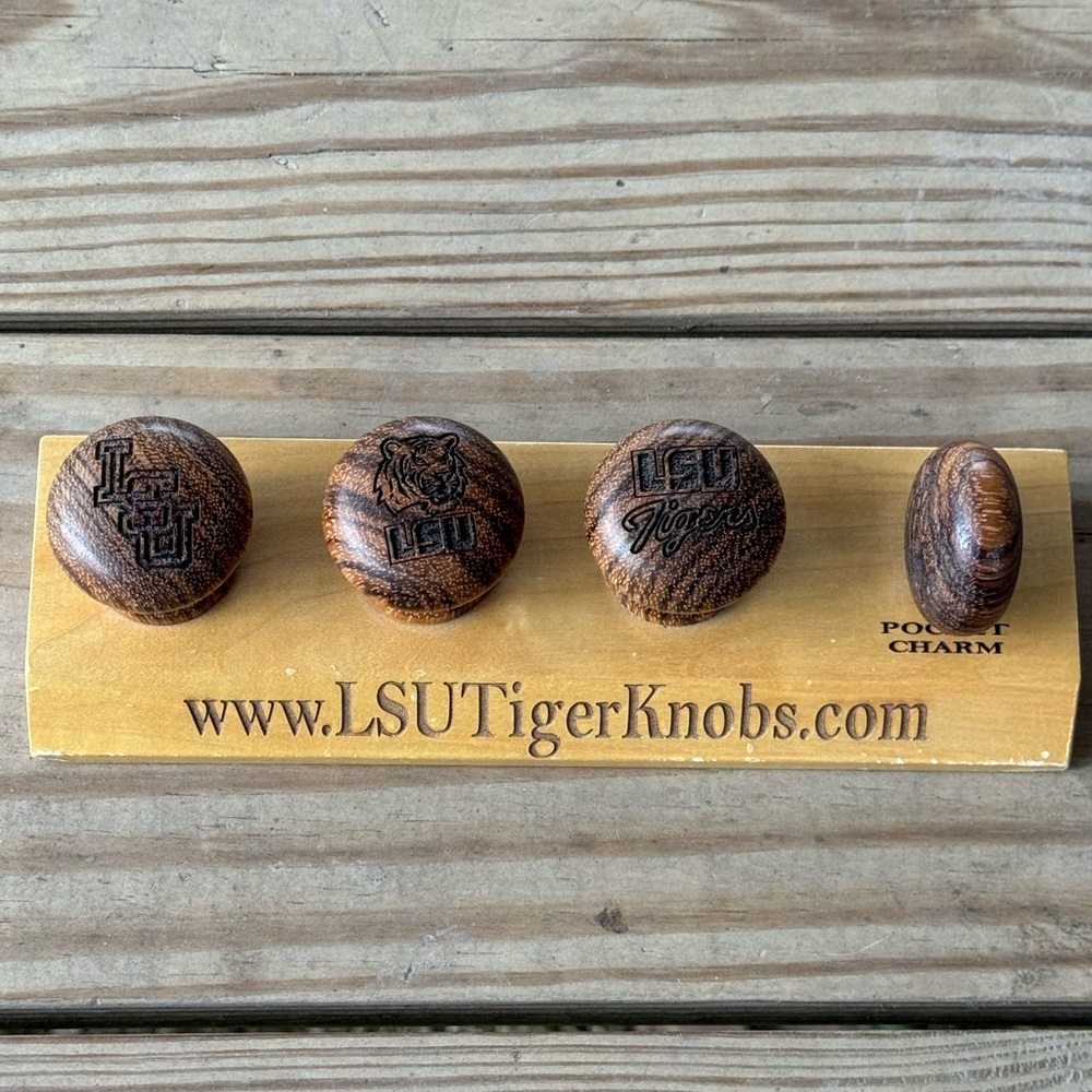 Wooden LSU Tiger Knobs - Brown